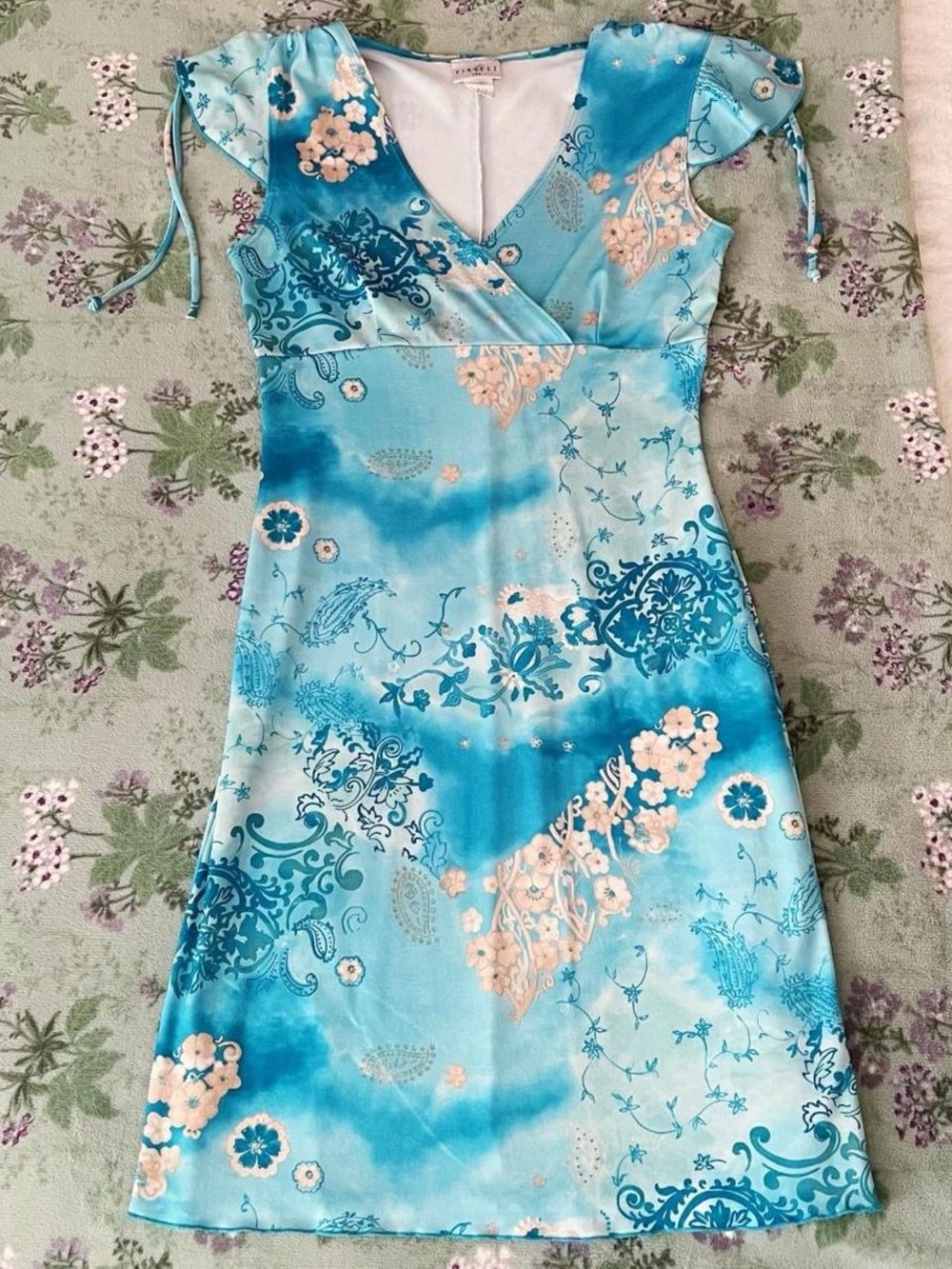 Vintage 90s Y2K Finesse Floral Paisley Dress 💙